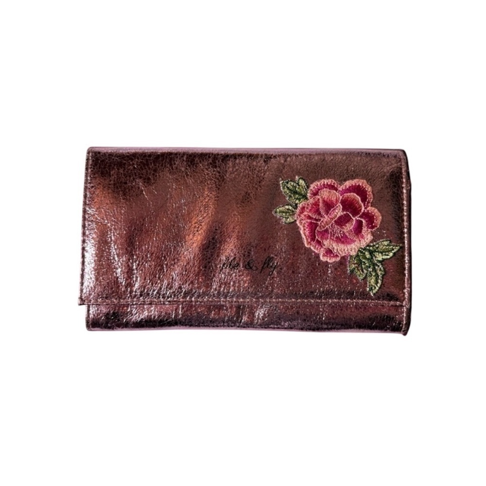MAMICA NWOT women’s metallic pink file and fly travel document organizer